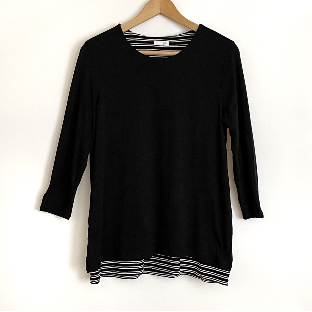 J. Jill Pullover 3/4 Sleeve Built in Layer Tee (S)